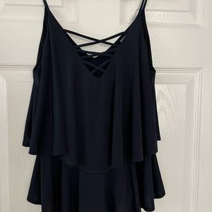 Tiered dark blue top